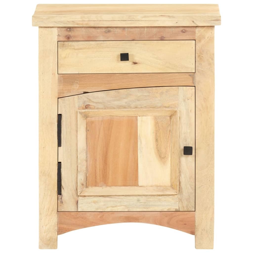 vidaXL Reclaimed Solid Wood Bedside Cabinet - Mid-Century Nightstand with Drawer and Door